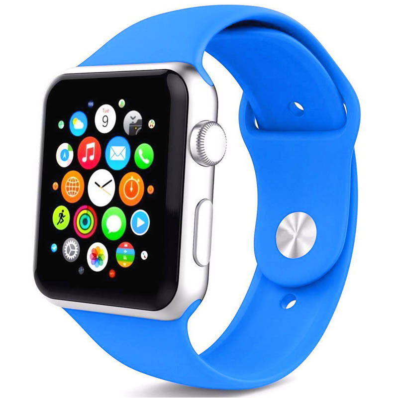 Силиконовый ремешок для Apple watch 38mm / 40mm Синий / Blue – низкие ...