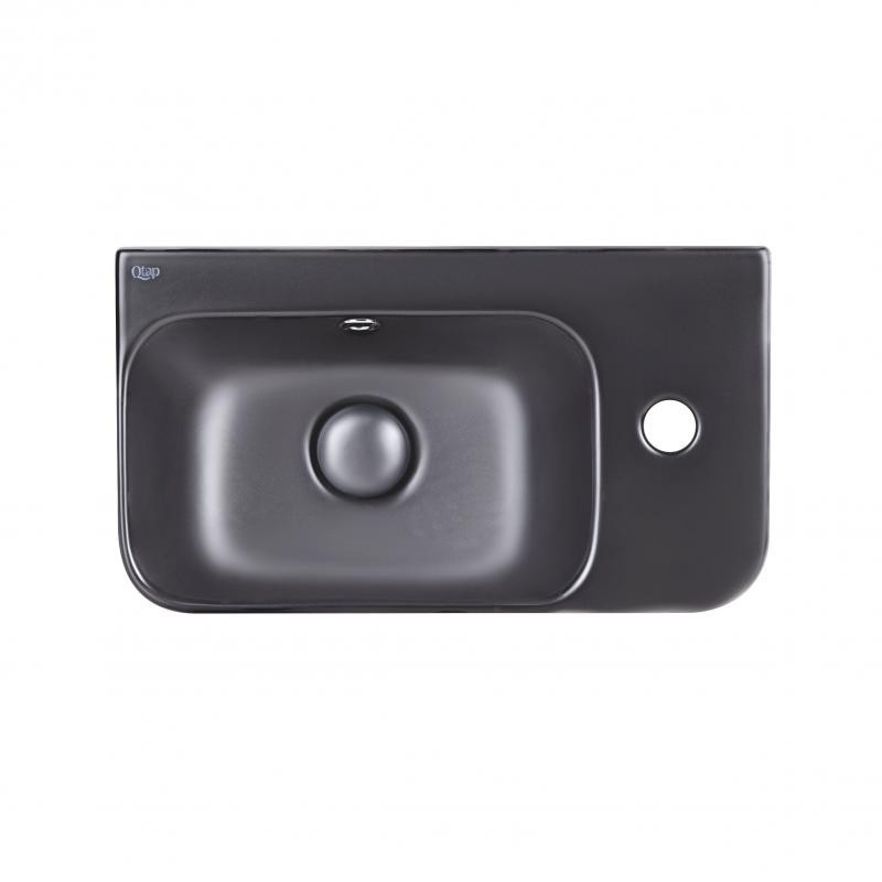 

Qtap Tern раковина подвесная правая 160*450*260mm черная матовая