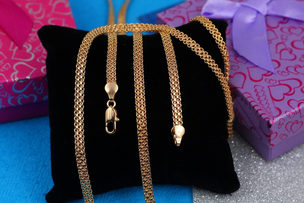 

Цепь Xuping Jewelry новый бисмарк 55 см 4 мм золотистая