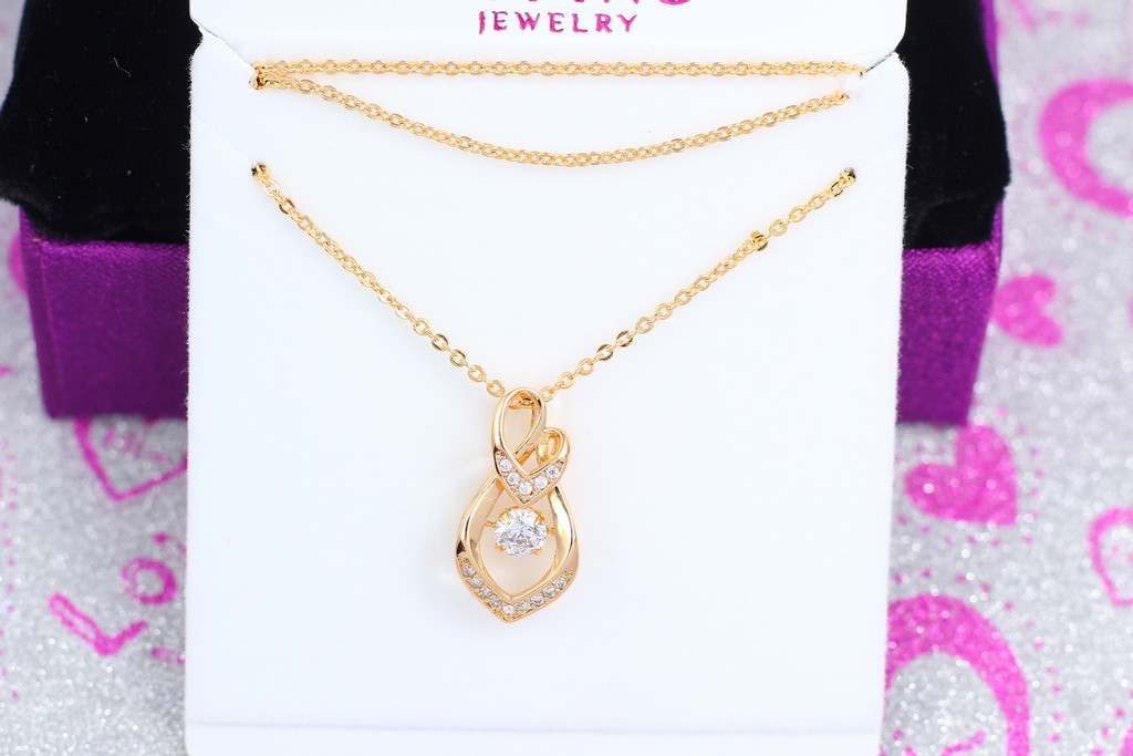 

Набор Xuping Jewelry с танцующим фианитом 45 см добавка 3 см золотистый