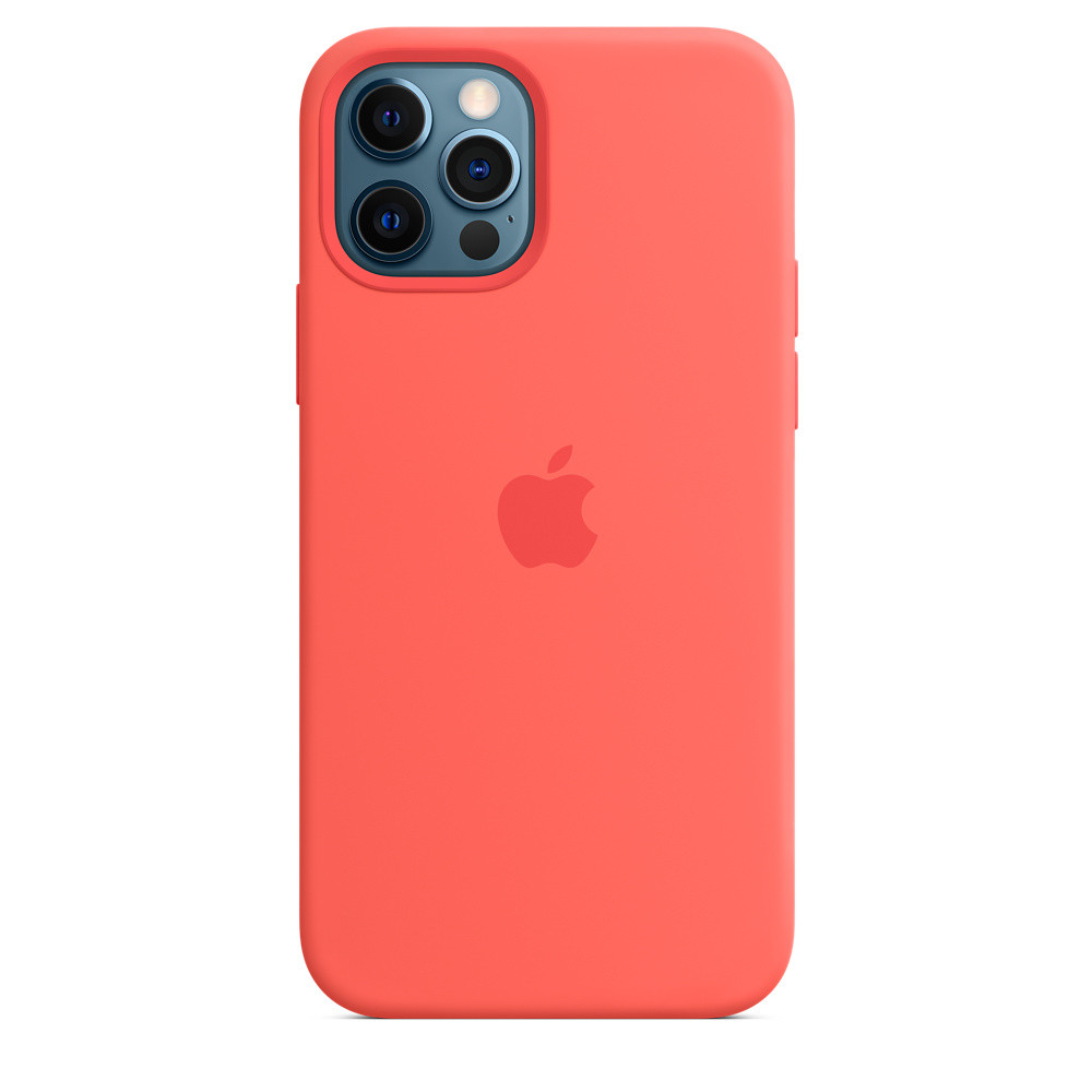 

Чехол Epik Silicone case AAA full with Magsafe and Animation для Apple iPhone 12 Pro Max Оранжевый / Pink citrus