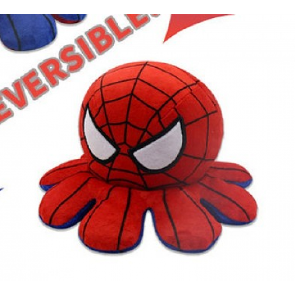 

Мягкая игрушка осьминог Spider man перевертыш двусторонний «веселый + грустный», большой Спайдер мен