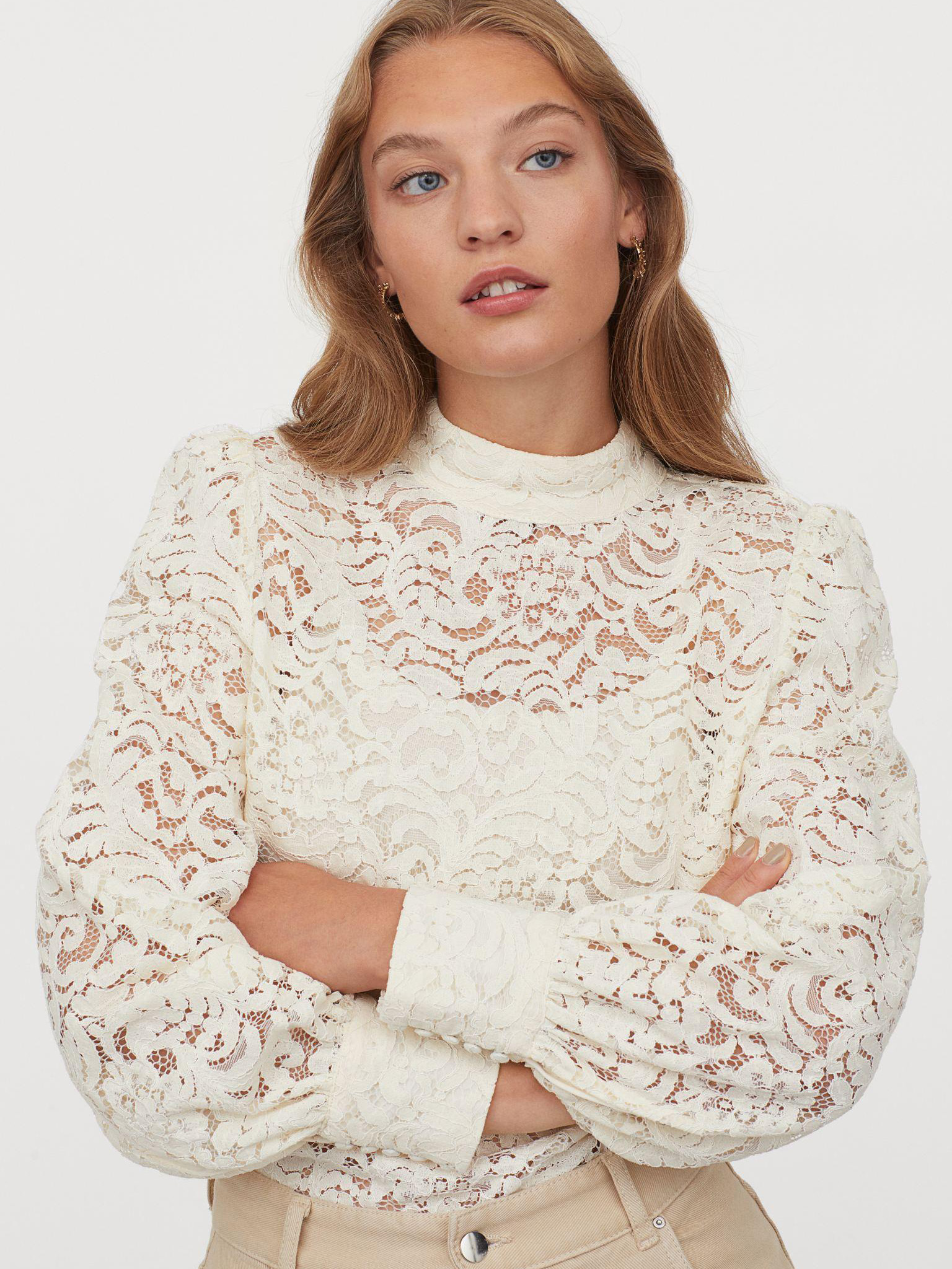 

Блузка H&M XAZ246072GXJG S Молочная