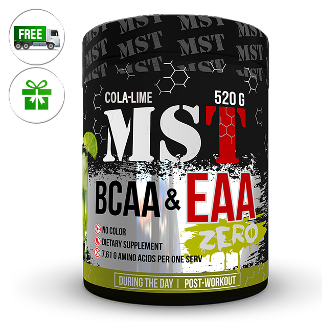 

Аминокислоты MST Nutrition BCAA & EAA Zero 520 г Кола - Лайм