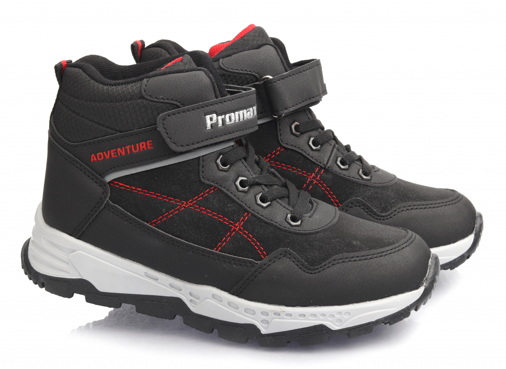 

Ботинки осенние Promax 1725 для мальчиков черно-красные. Размер 35