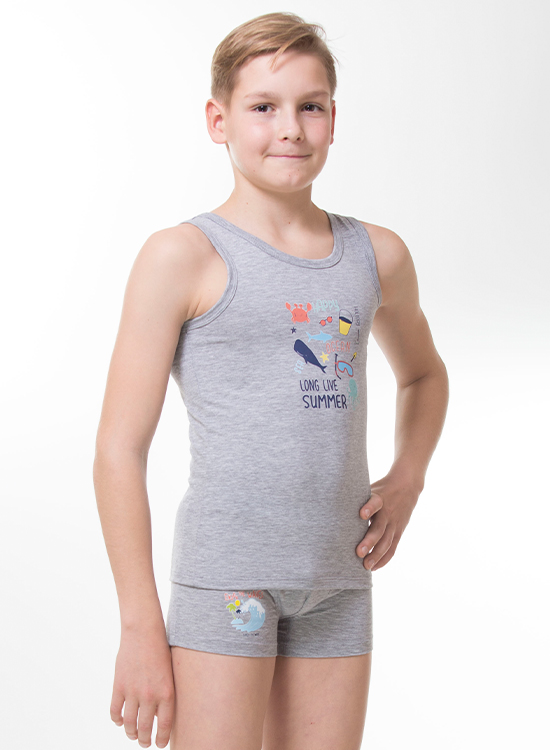 

Майка хлопчача KOSTA 0093-9 146-152 Сірий, Меланж