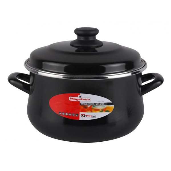

Кастрюля Vitrinor Black 3.7 л с антипригарным покрытием и эмалированной крышкой Ø20 см