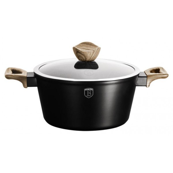 

Кастрюля из кованого алюминия Berlinger Haus Ebony Maple 4.1 л с крышкой, мраморное антипригарное покрытие Ø24 см