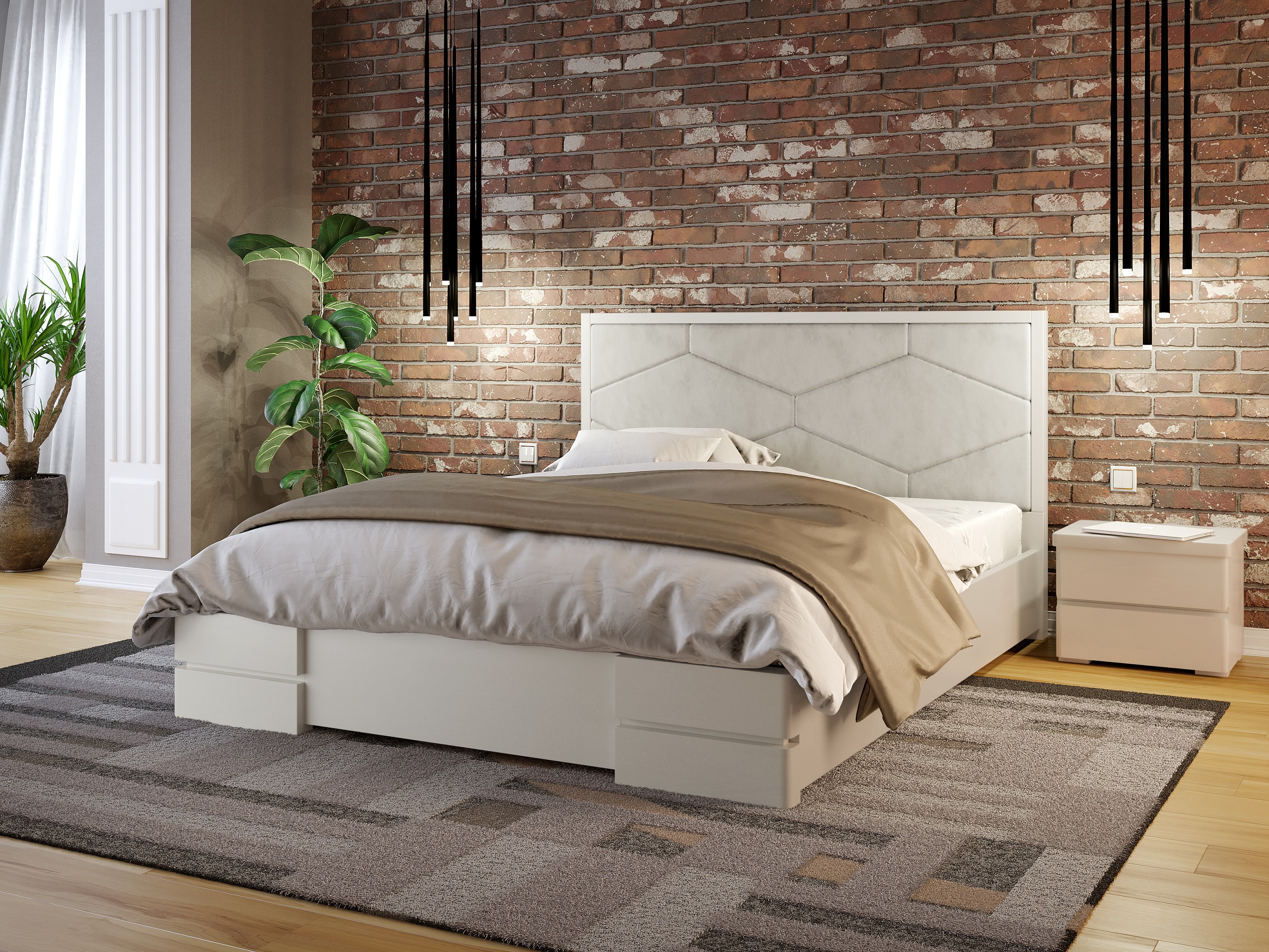 

Кровать Севилья с механизмом Arbordrev (180*190) бук Белый + Boston 26