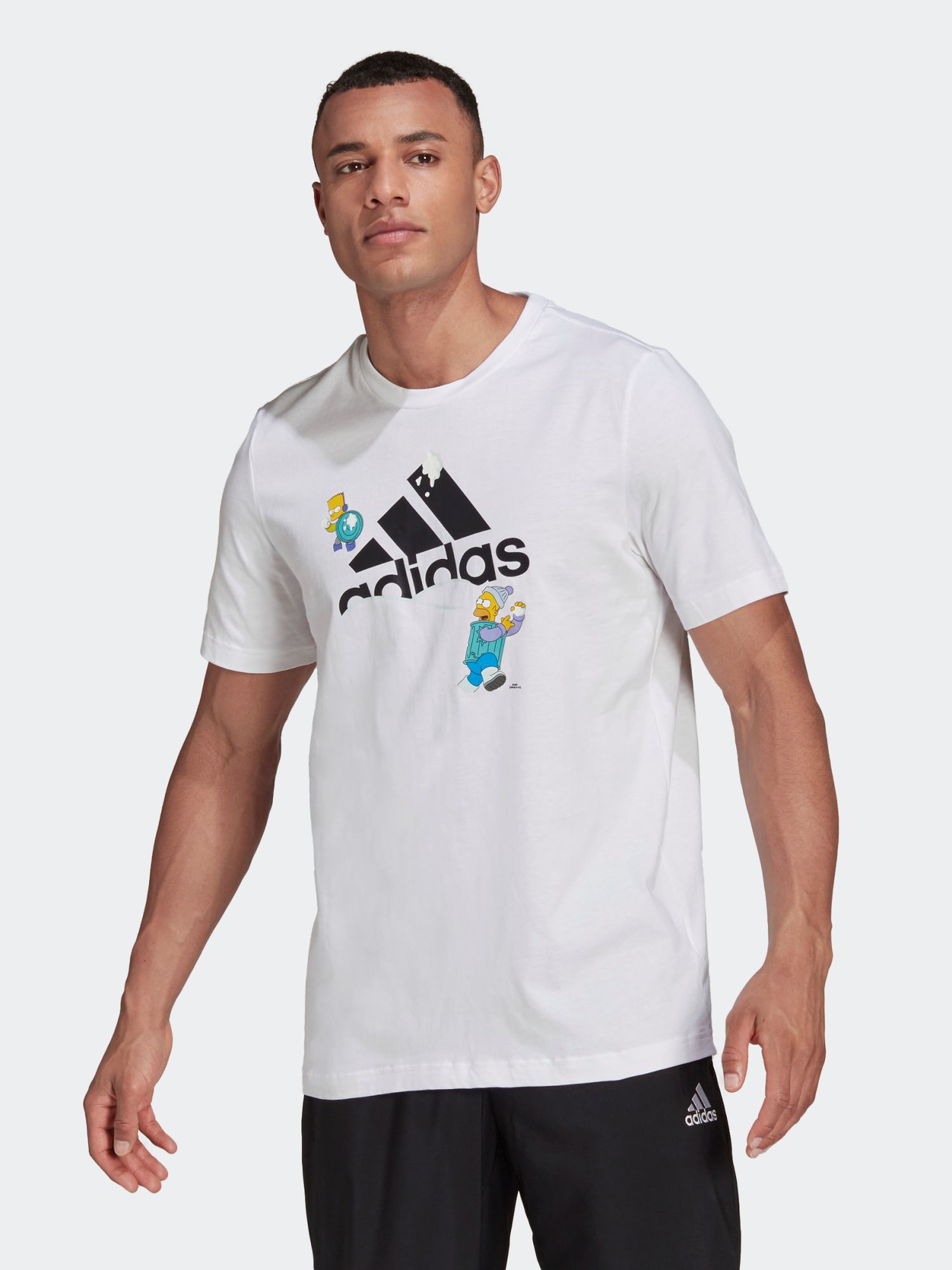 

Футболка Adidas X The Simpsons Snowball Fight Graphic GS6309 L Белая