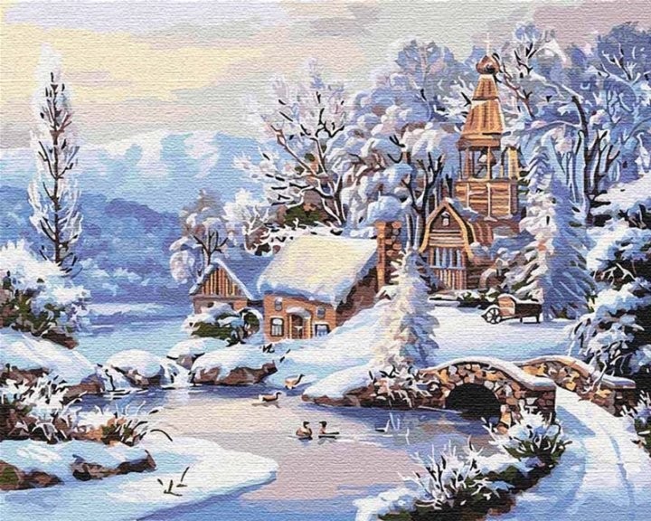 

Картина по номерам "Зимнее утро" 40*50см Идейка