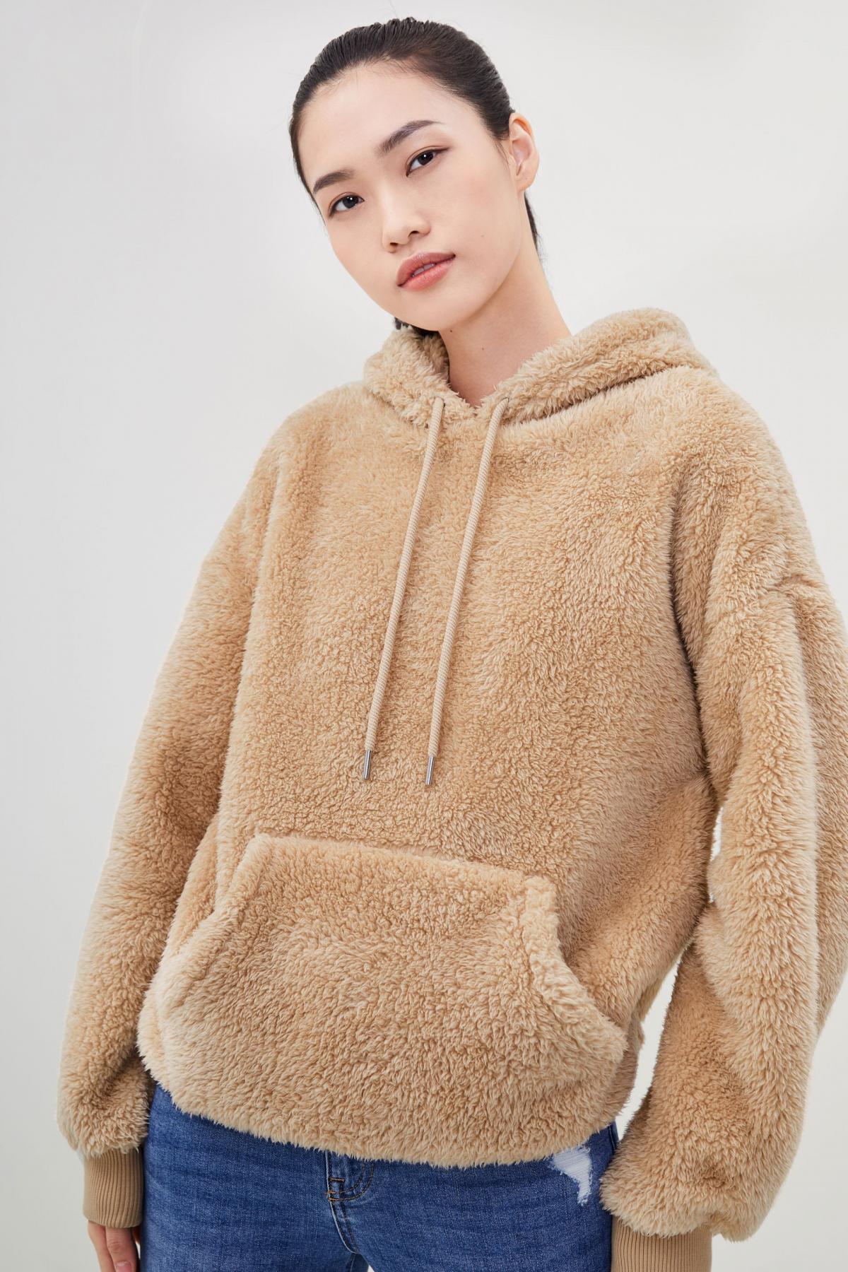 

Худи из плюша H&M m Бежевые (6157-0869872002)