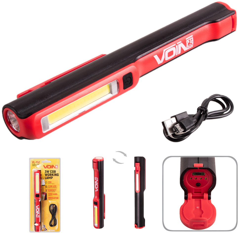 

Ліхтар-переноска Voin 3W-COB+3W XPE 1200 мА·год (VL-102)