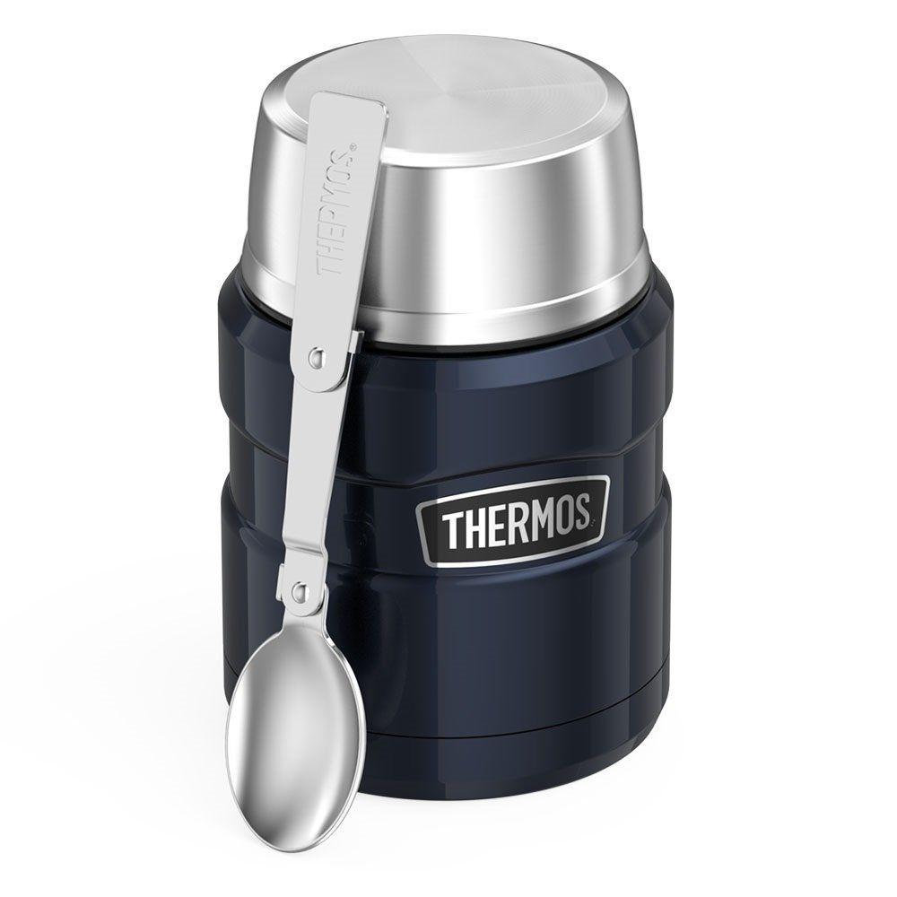 

Термос для еды с ложкой, пищевой термос Thermos Original 473 мл, тёмно-синий