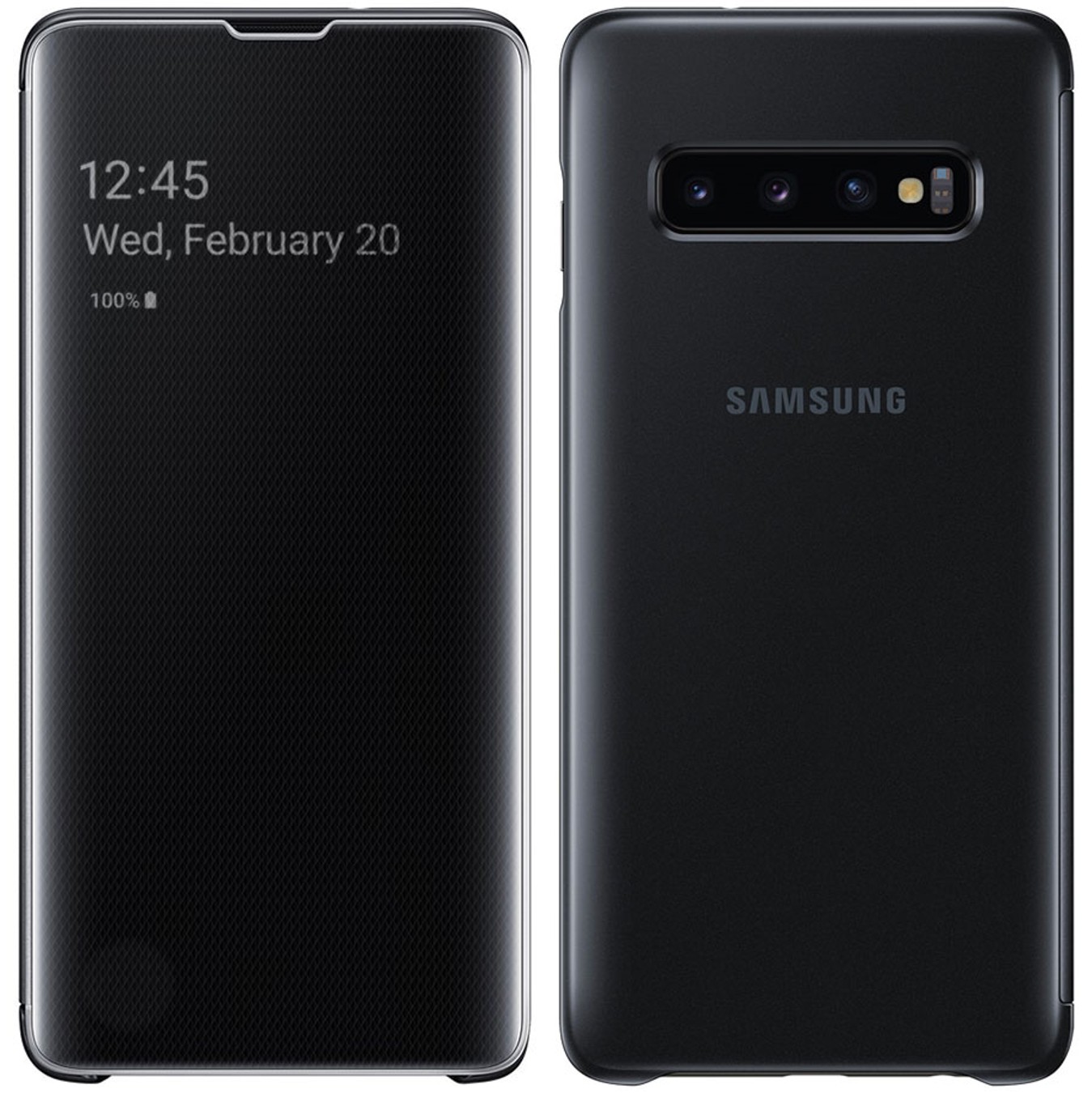 

Защитный смарт чехол книжка S-View Flip Clear Cover Samsung Galaxy S10 EF-ZG973 black