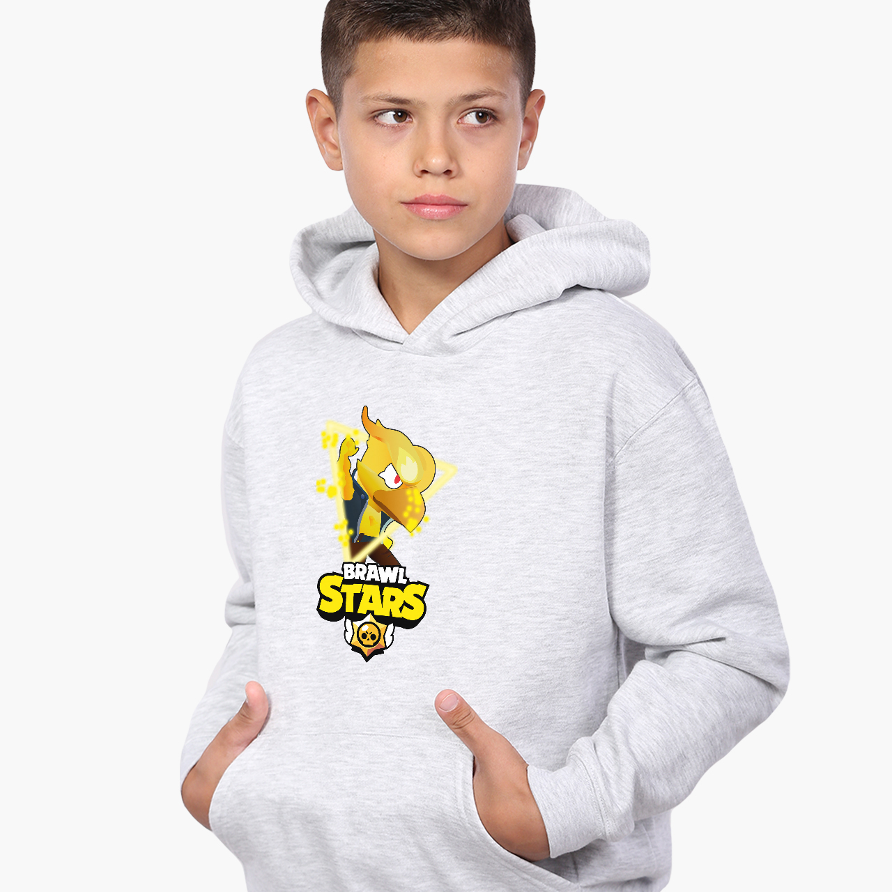 

Худи детский Бравл Старс Ворон (Brawl Stars Crow) Светло-серый меланж (9298-1060) 140 см
