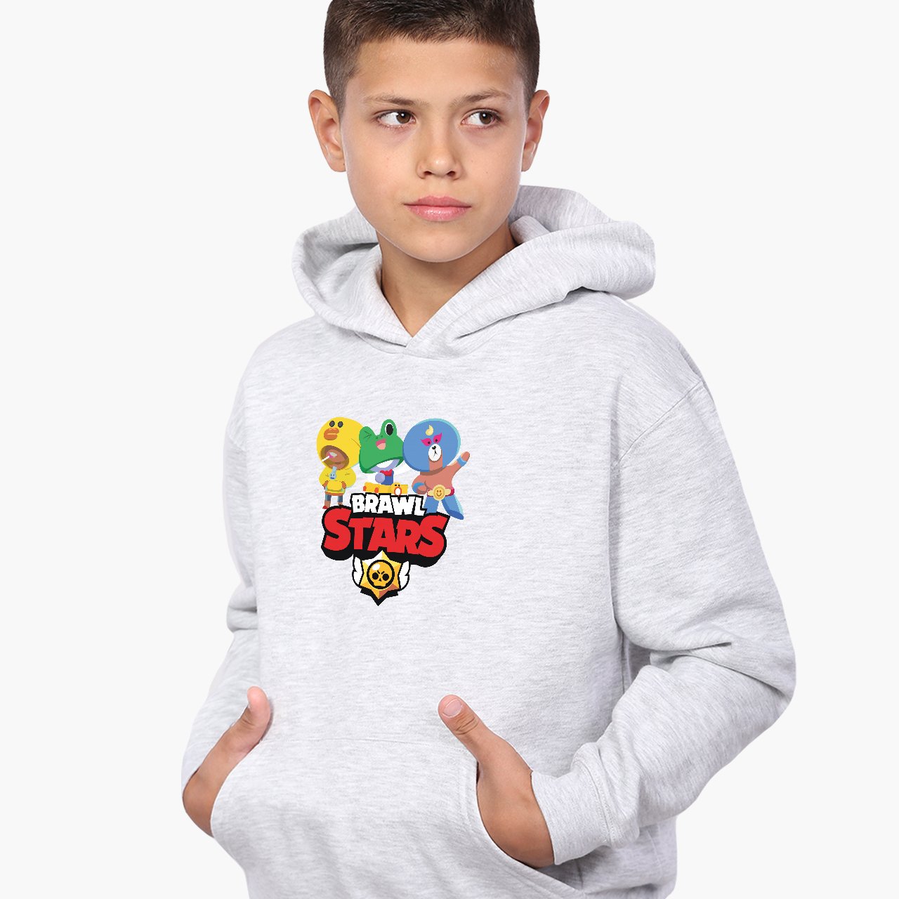

Худи детский Бравл Старс (Brawl Stars) Светло-серый меланж (9298-1027) 116 см