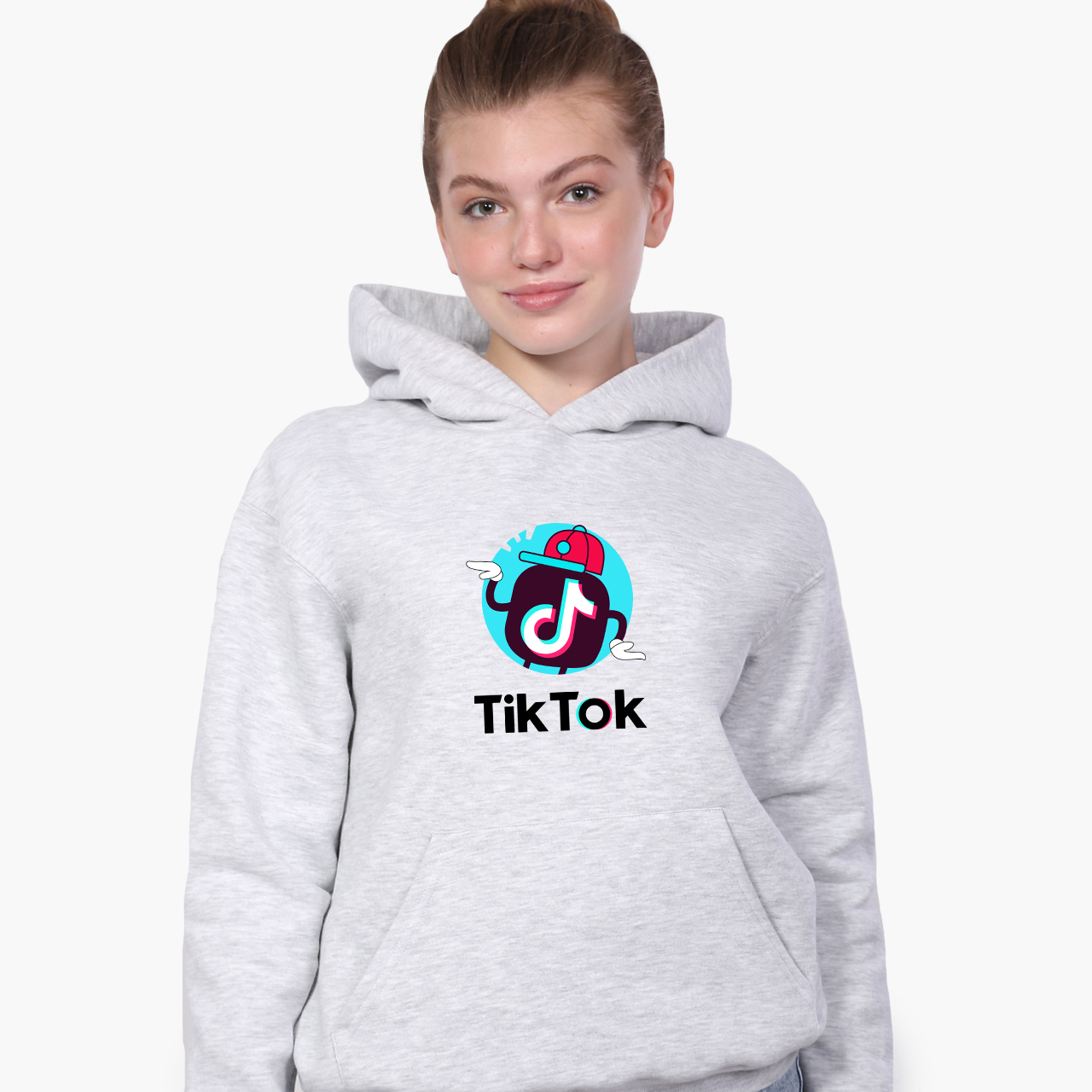 

Худи детский ТикТок (TikTok) Светло-серый меланж (9298-1712) 128 см