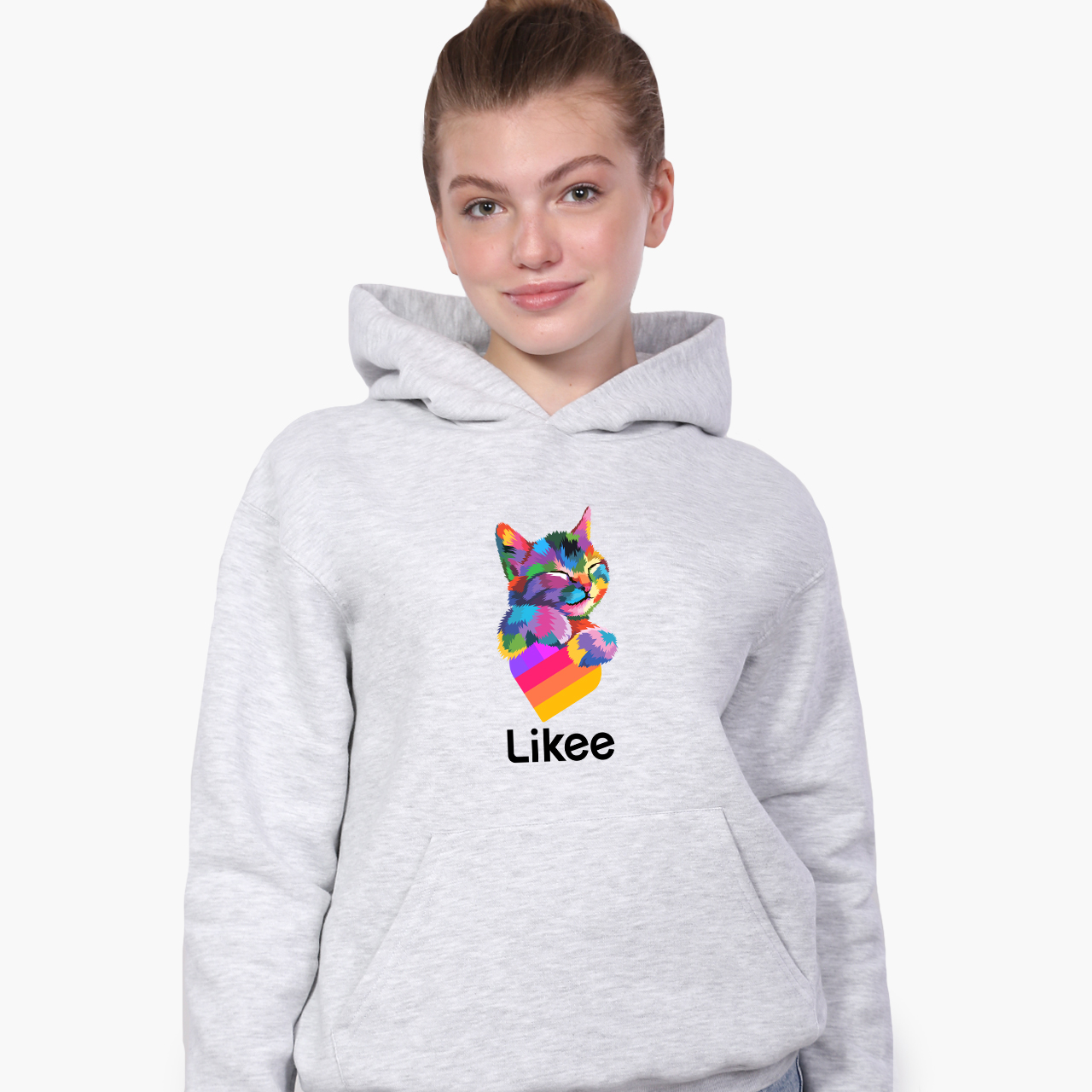 

Худи детский Лайк (Likee Cat) Светло-серый меланж (9298-1040) 152 см