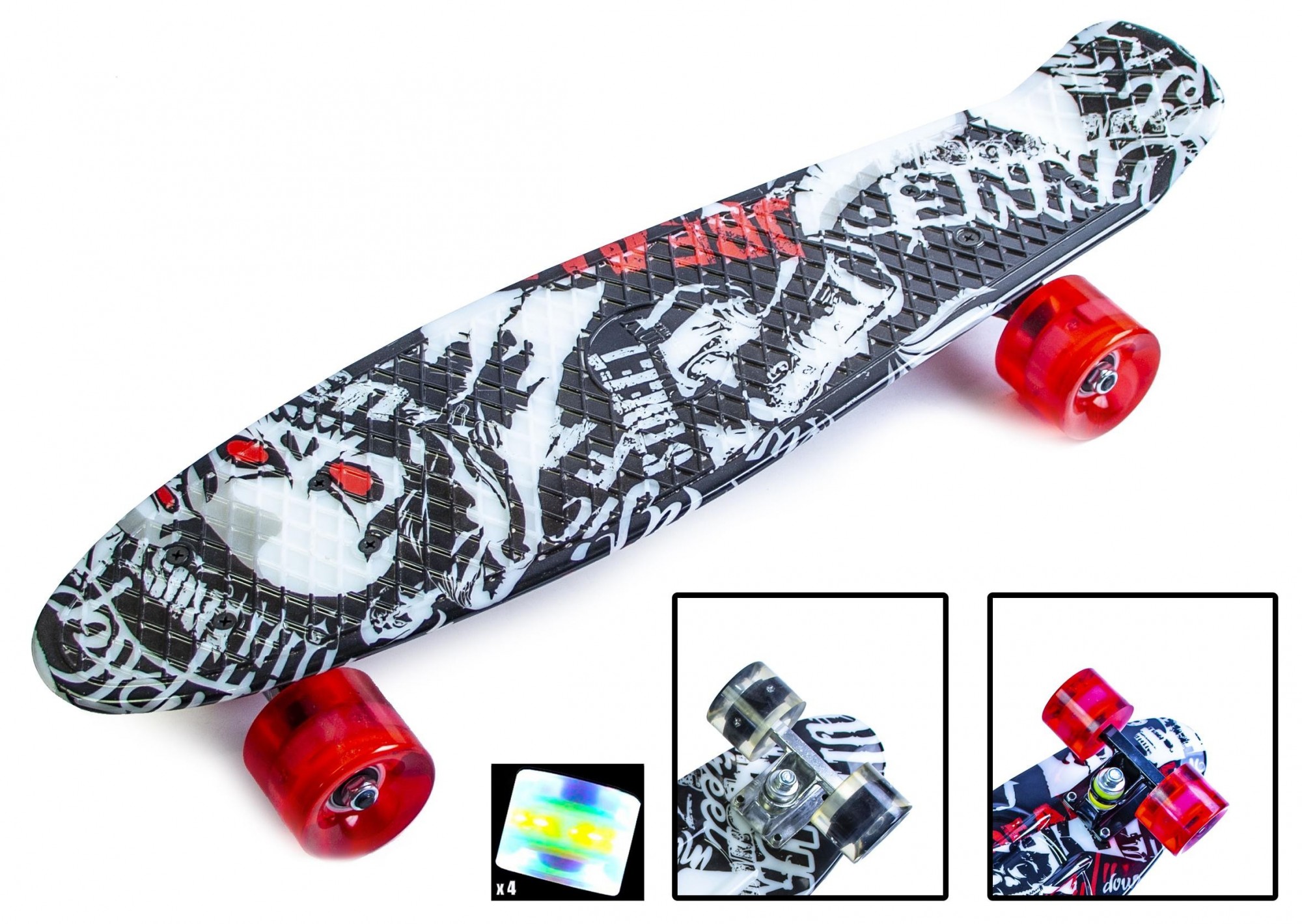 

Пенни борд (Penny Board) 22" со светящимися колёсами, Street board