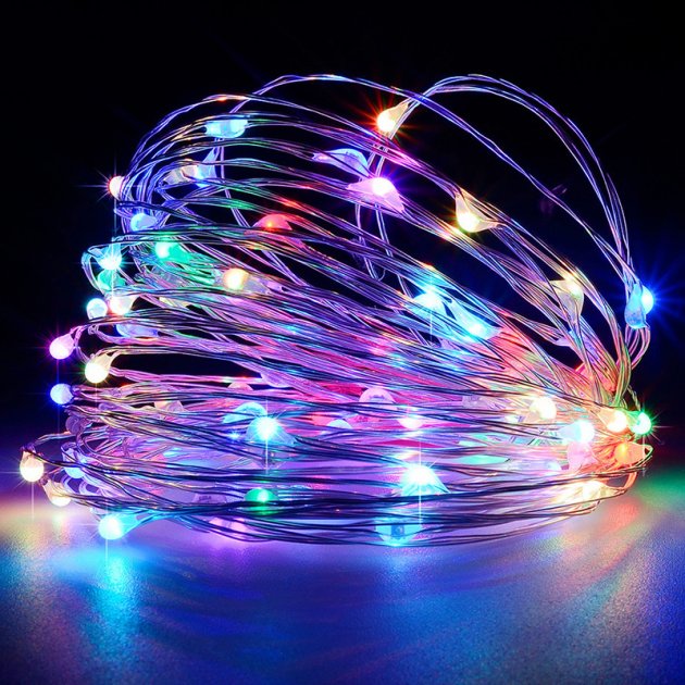 

Светодиодная гирлянда LTL капля роси 5м 50LED RGB на батарейках