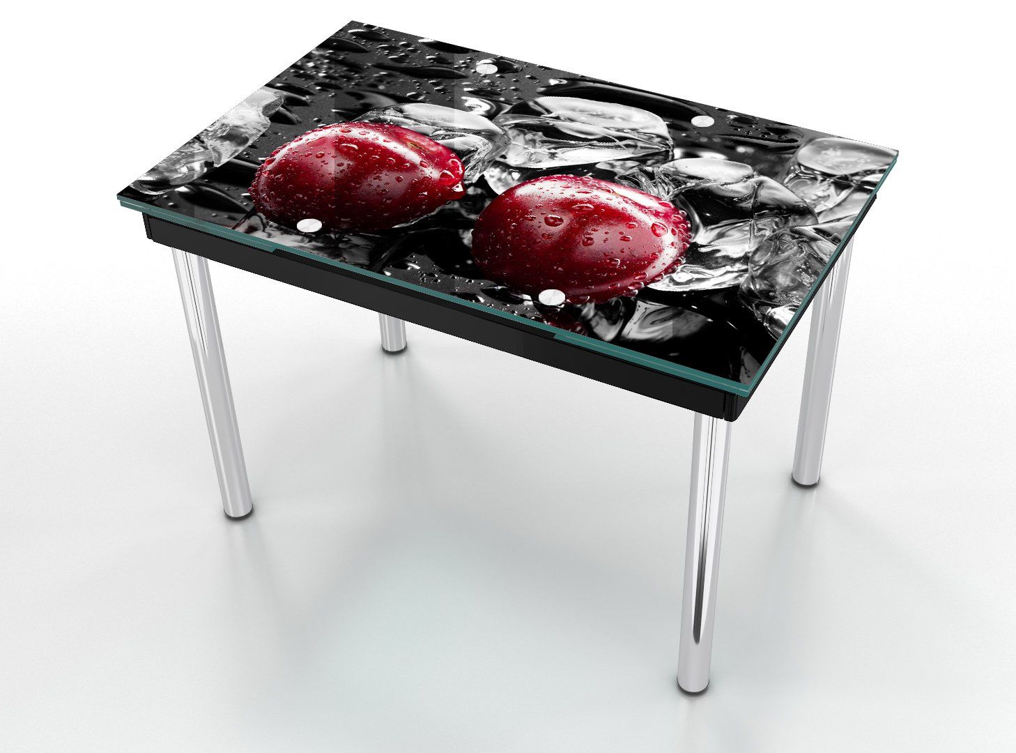 стеклянный стол на кухню с фотопечатью не раскладной