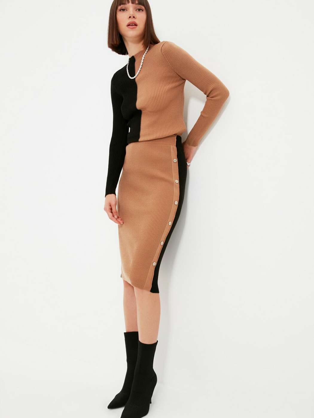 

Костюм Trendyol TWOAW22AU0079/Camel  Бежевый, Костюм Trendyol TWOAW22AU0079/Camel S Бежевый