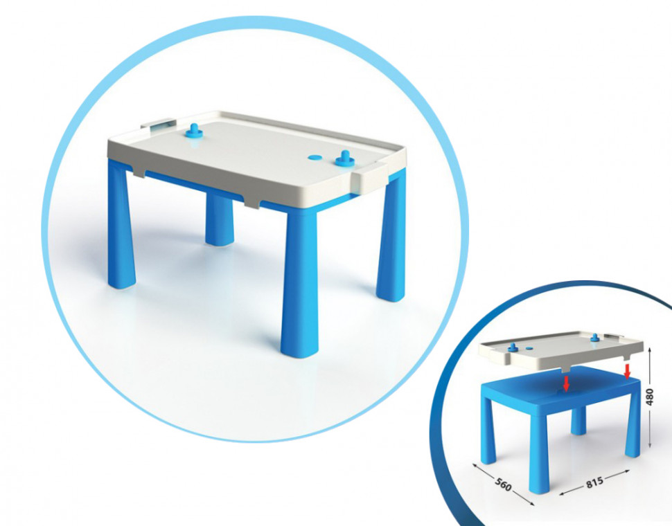 

Детский игровой стол с настольным хоккеем 04580/1/2/3/4/5, 2в1 (Синий) DOLONI TOYS