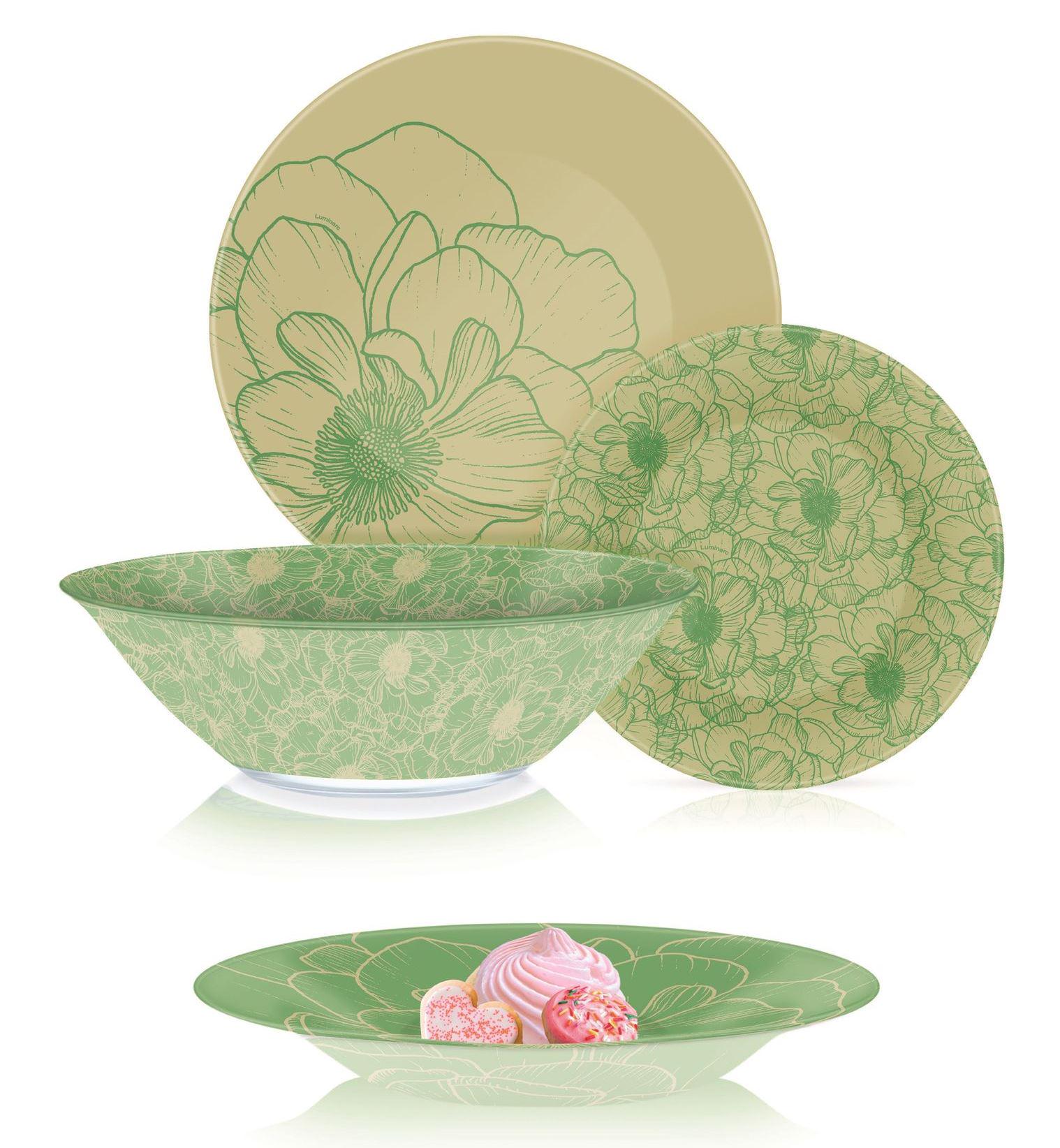

Столовый сервиз Luminarc Big Flower Green 19 предметов