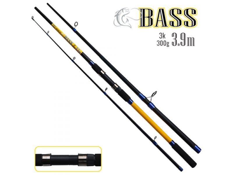 

Спиннинг карповый штекерный Sam's fish Bass композит 7 колец 3-секционный 3,9м 300г 24192-3.9