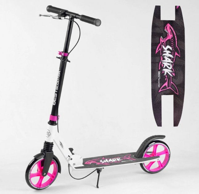 

Самокат двухколесный Best Scooter 14790 SHARK с ручным тормозом Розовый