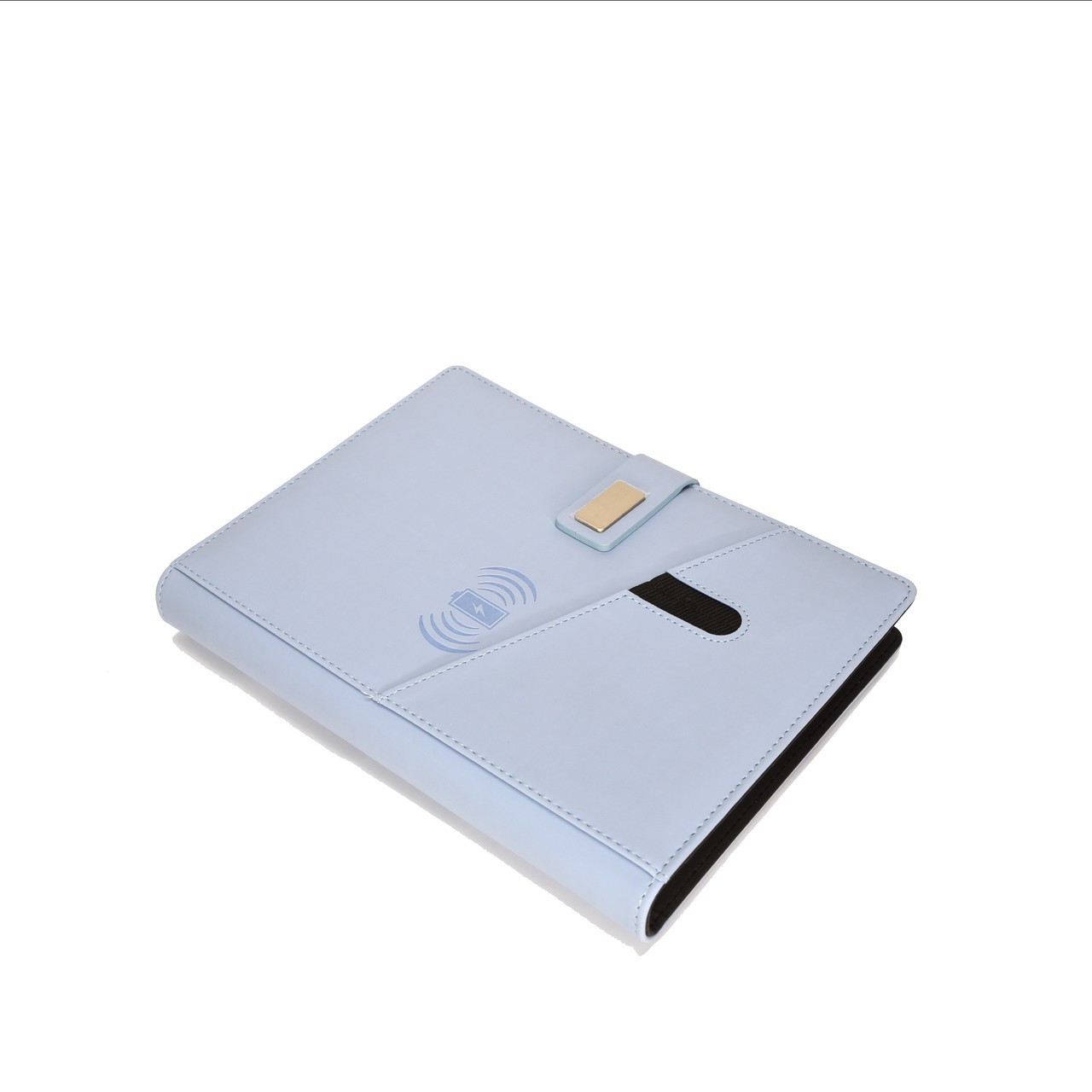 

Блокнот ежедневник BMR с эко-кожи с беспроводной зарядкой и Powerbank 8000 мАч Голубой