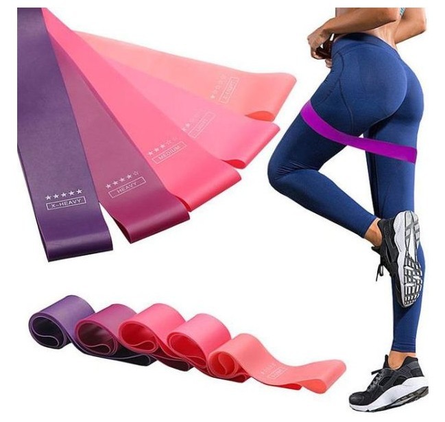 

Эспандер резинки для фитнеса и тренировок Набор 5 штук розовые оттенки Yoga Fitness Bands 2 - 18 кг CN-RB023 Pink