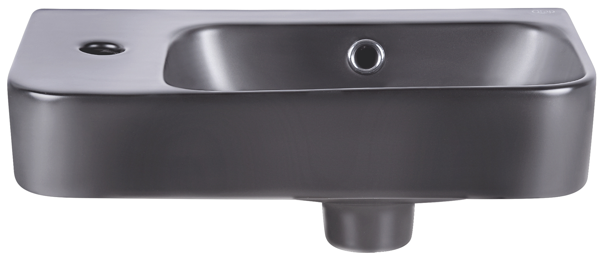 

Раковина Qtap Tern 450х260х155 Matt black с донным клапаном QT17115117LMB