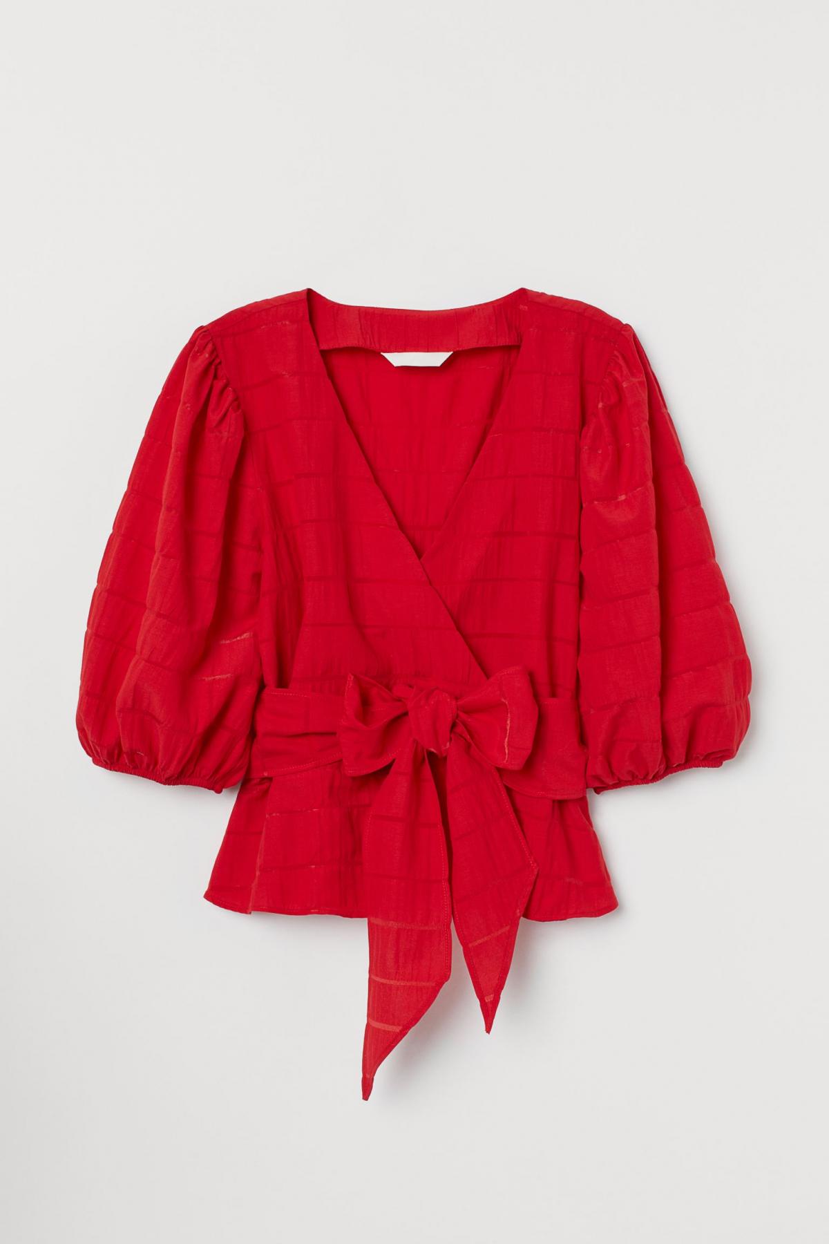 

Блузка на запахе H&M 42 Красная 0855076002