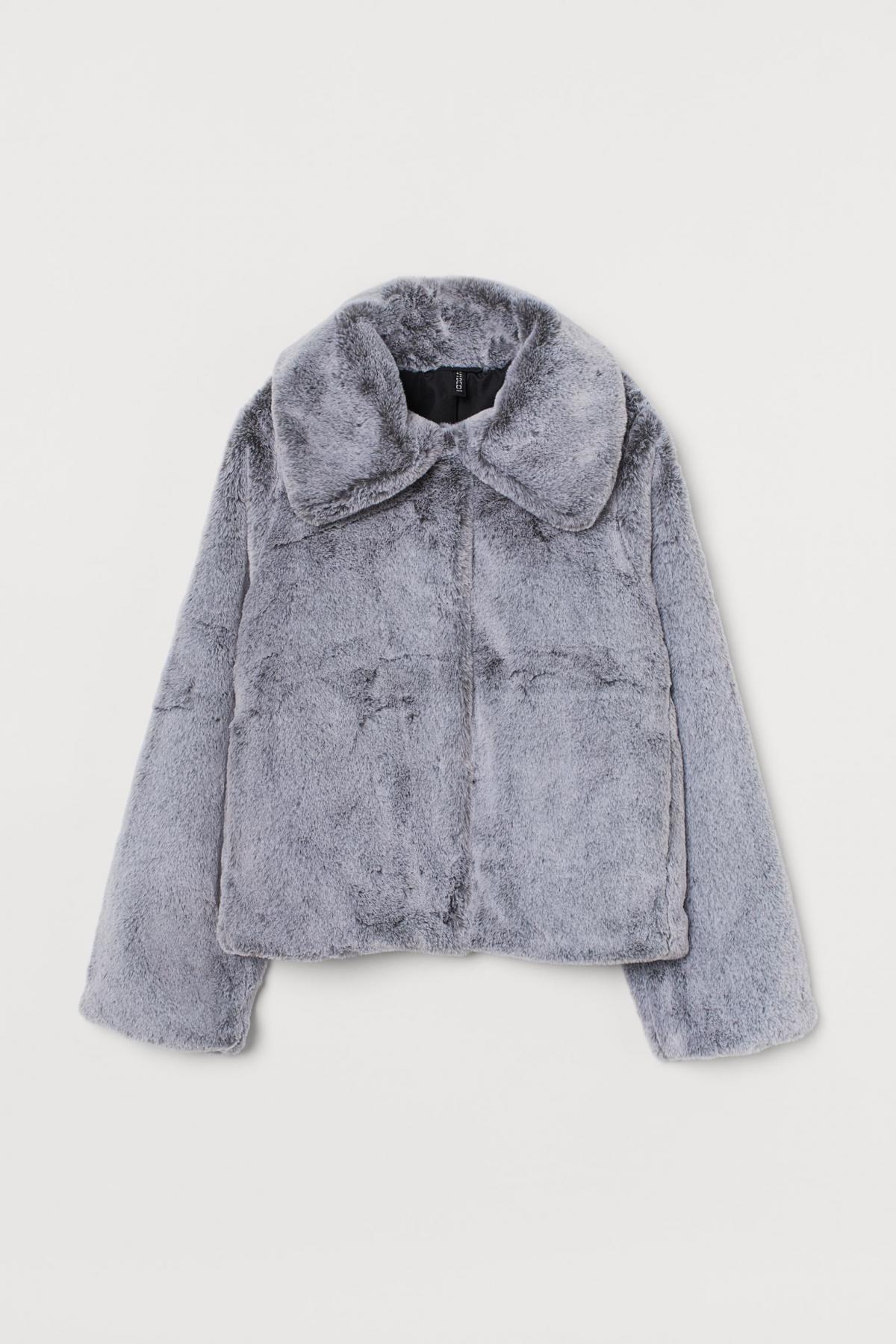 

Куртка из искусственного меха H&M s Серая