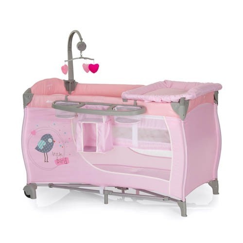 

Манеж-кровать Hauck Babycenter 2 в 1 Birdie grey