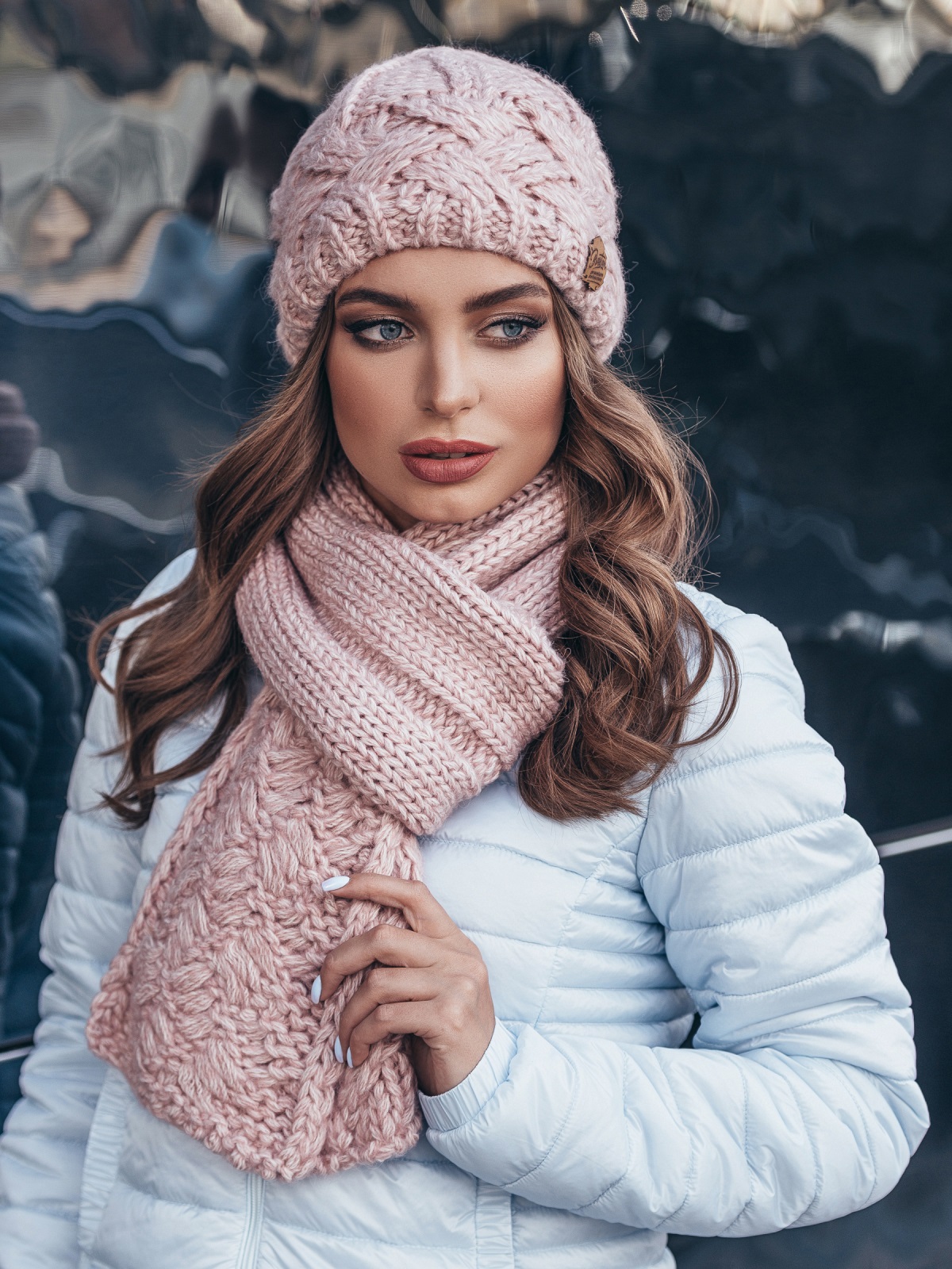 

Комплект (шапка + шарф) Dressa 15571 56-59 Пудра