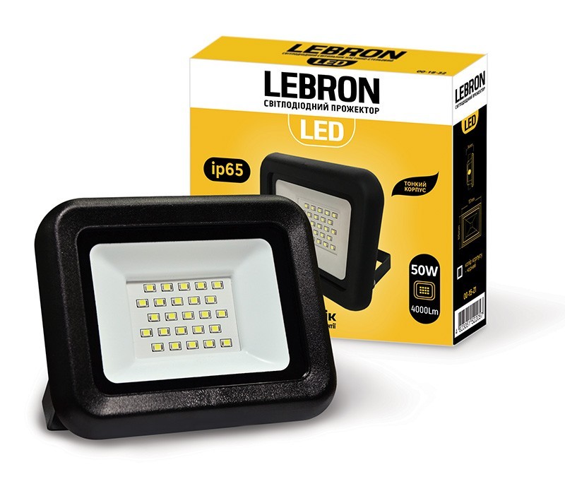 

LED прожектор LEBRON 50W 6500К