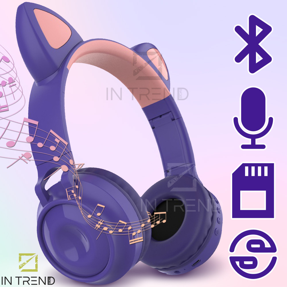 Бездротові навушники дитячі складні Wireless headphones Cat ear ZW028