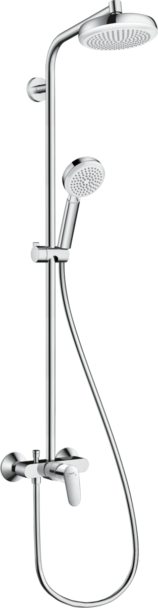 

Душевая система Crometta 160 1jet Showerpipe белая / хромированная (27266400)