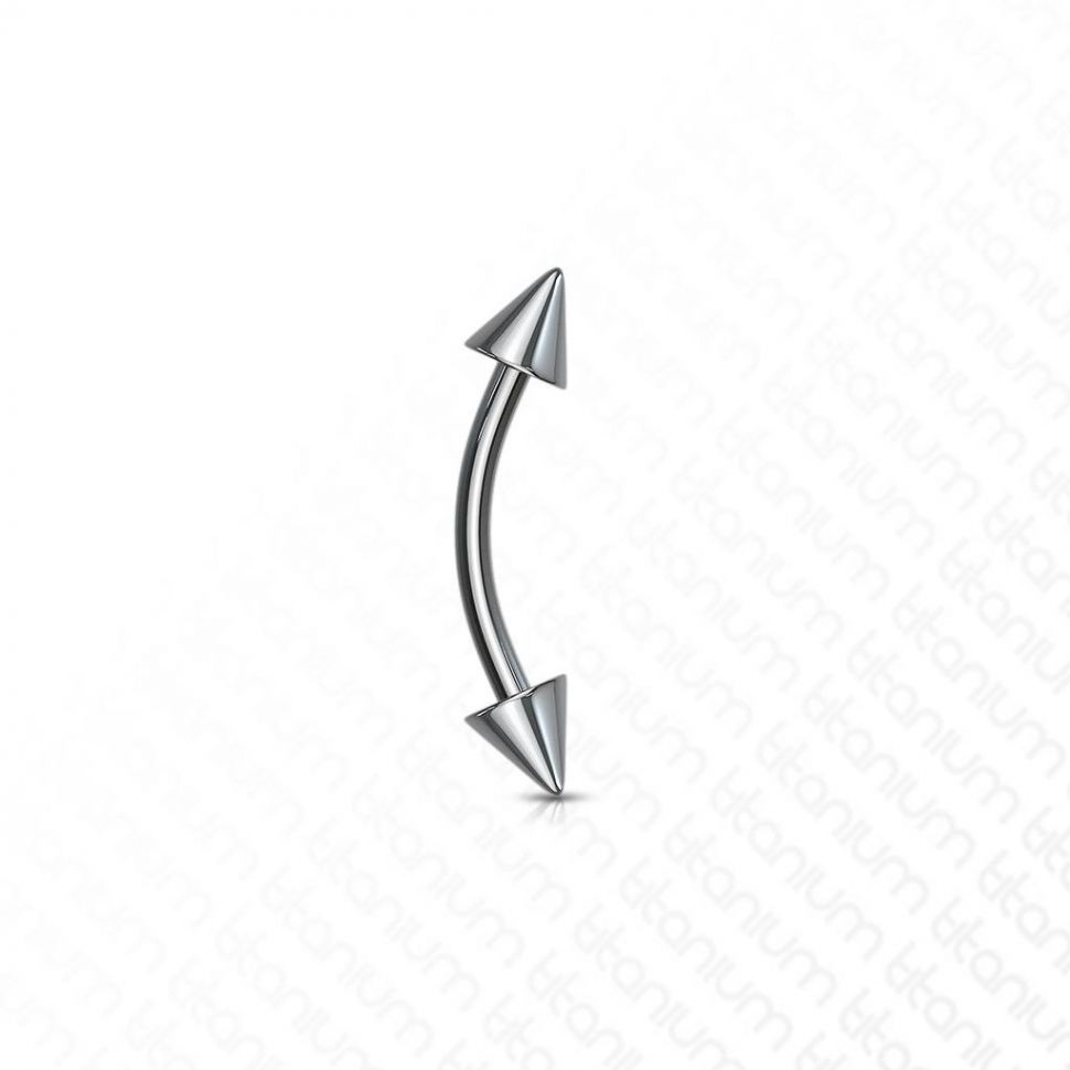 

Титановая серьга с шипами для пирсинга брови PiercedFish T23C02 (10 мм, 1.6 мм)