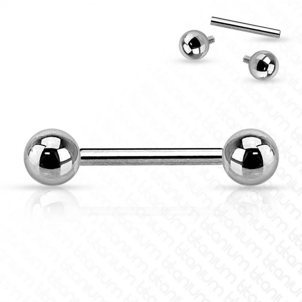 

Штанга из титана с внутренней резьбой PiercedFish TIB для пирсинга уха, индастриал, в язык, для сосков, брови (6 мм, 1.6 мм, 3 мм)