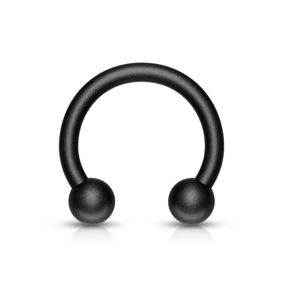 

Циркуляр (подкова) из стали PiercedFish HTM серьга для септума носа, хеликса уха, трагуса, брови, губы, пупка, сосков, пирсинга смайл (Черный, 1.6 мм, 4 мм, 8 мм)