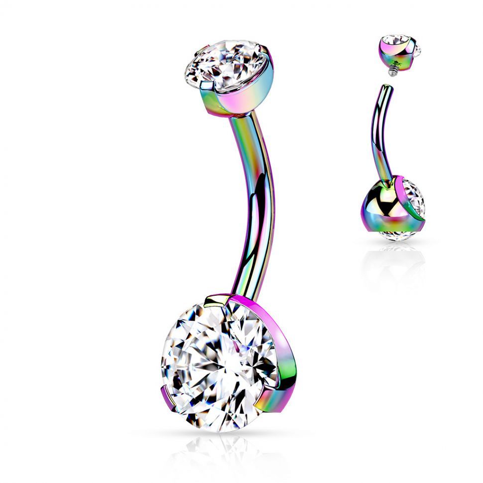 

Серьга банан для пирсинга Piercedfish NT052 из стали с фианитами (Разноцветный)
