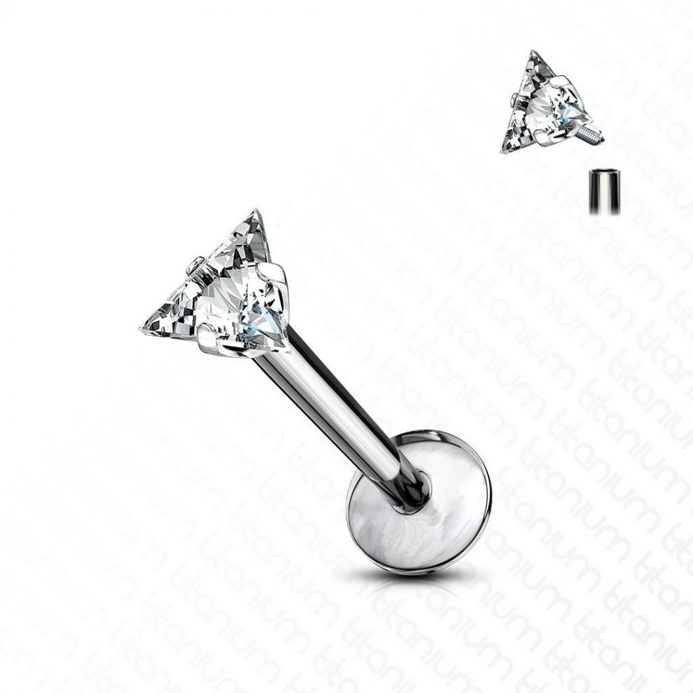 

Лабрет из титана PiercedFish T23LI6 с фианитом (6 мм)