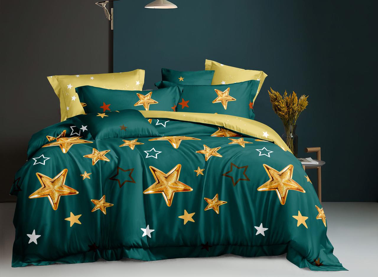 

Семейный двусторонний комплект постельного белья Сатин Люкс TM КРИСПОЛ Украина