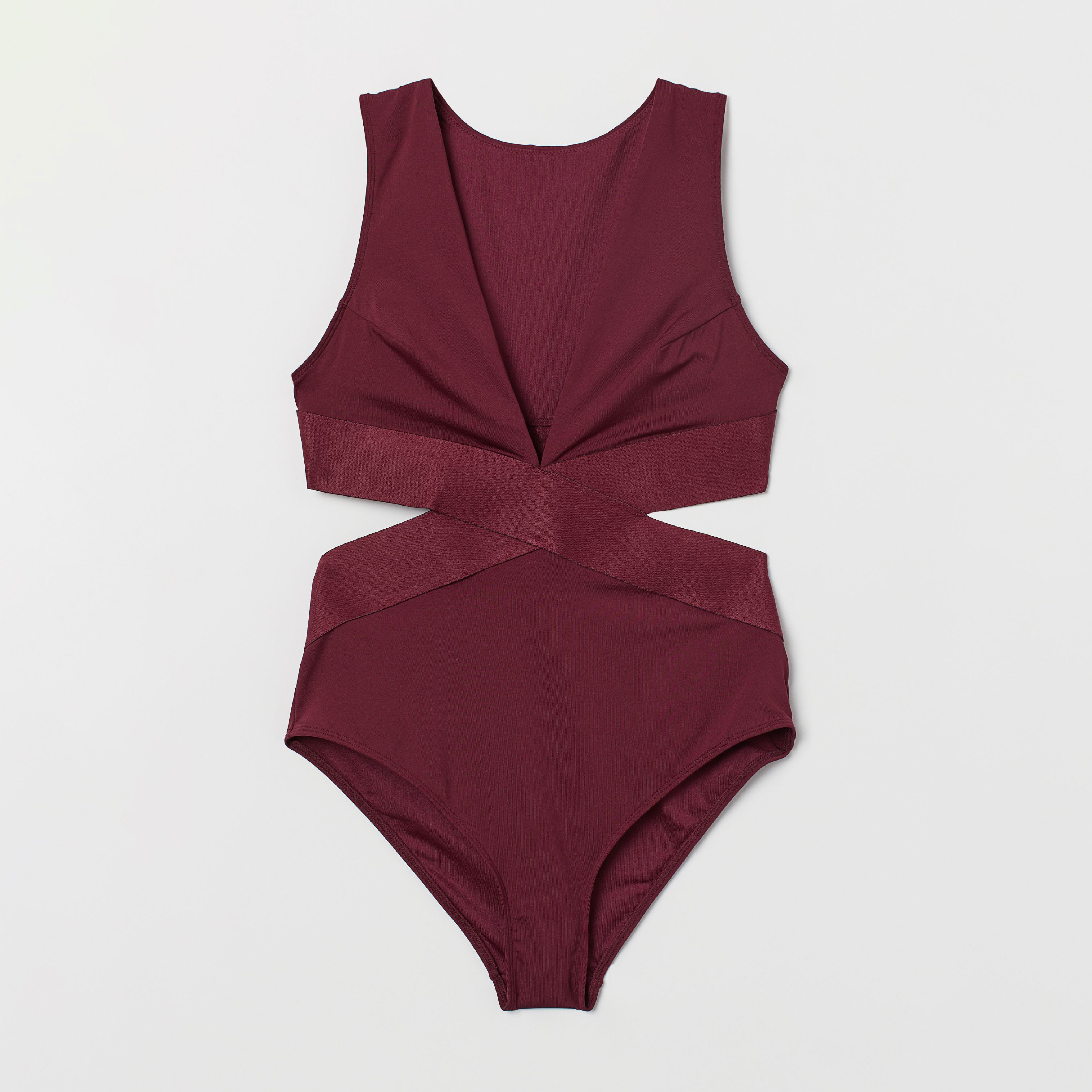 Купальник женский слитный H&M 01-0684824-011 38 Бордовый ...