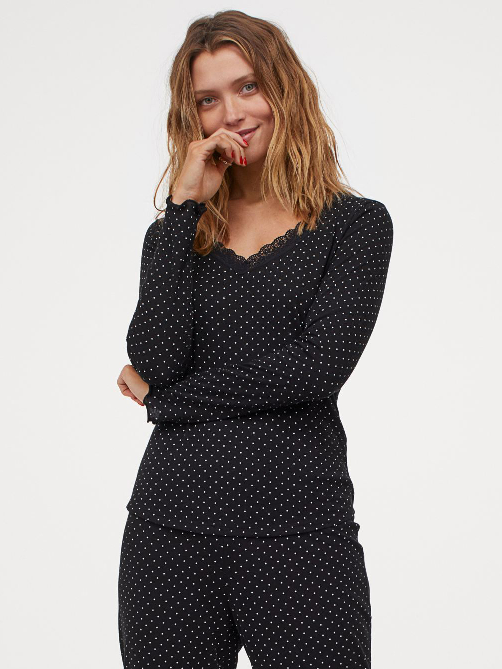 

Пижамный лонгслив H&M 09-0783507-001 M Черный (СА2000001870945)