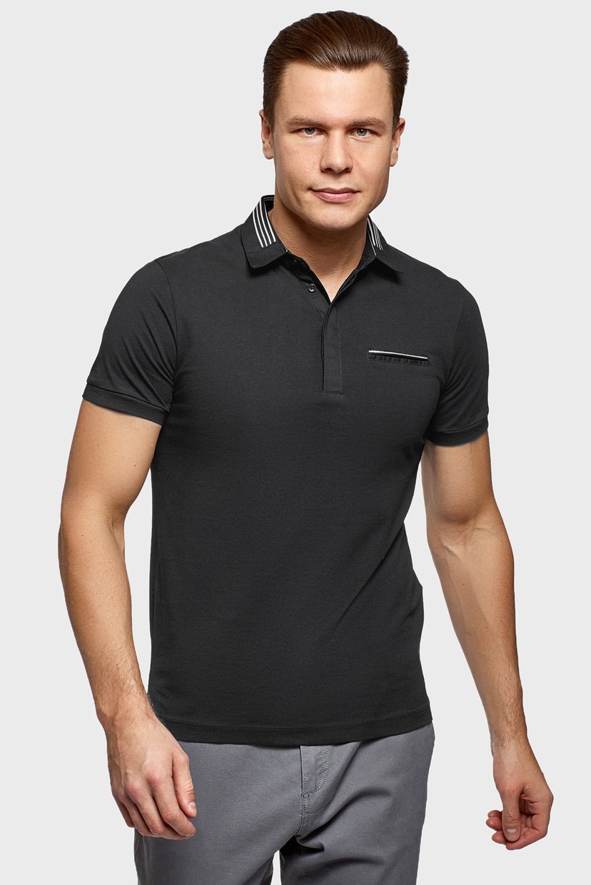 

Мужское черное поло Oodji  5L412344M/34149N/2929B, Мужское черное поло Oodji XL 5L412344M/34149N/2929B